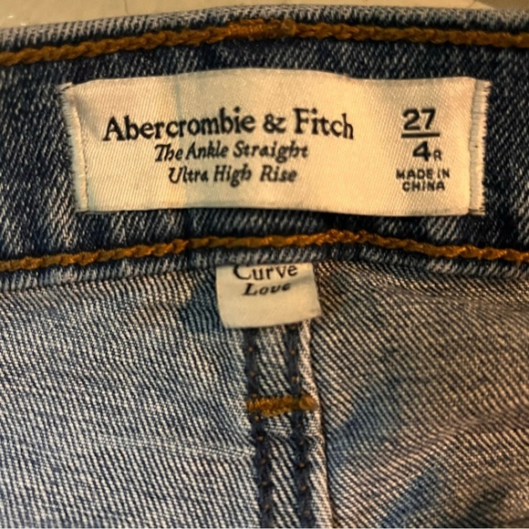 3/$30 ABERCROMBIE & FITCH THE ANKLE STRAIGHT ULTRA HIGH RISE  DISTRESSED 27 / 4R - Picture 16 of 16